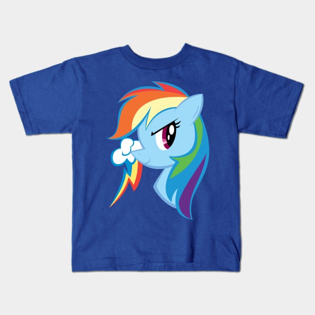 Pony Head: Rainbow Dash Kids T-Shirt by soldominotees